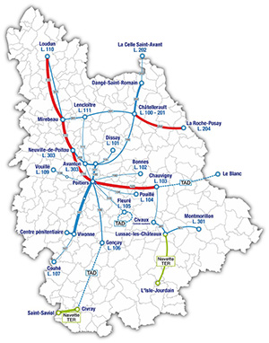 Carte Lignes en Vienne